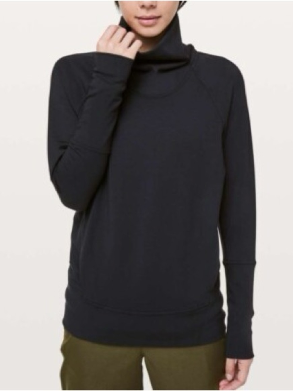 Lululemon high lines cowl neck pullover black size 4